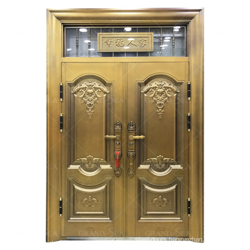 Best price top supplier luxury design metal galvanized security steel door for villa